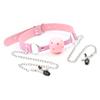 BDSM Ball Gag with Nipple Clamps Chain Set Hollow Perforated Mouth Gag Slave Role Play Bondage Adult Sex Toy for Women Men