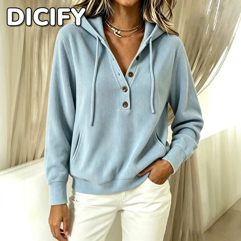 DICFY Women's Fashion Casual Autumn Winter Long Sleeve Blouses & Shirts