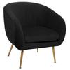 "Solaro" Armchair In Pleated Velvet Atmosphera - Black