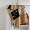 Color matching kitten polka dot cashmere scarf women's high-end new fashion autumn and winter warm scarf fleece cold-proof shawl