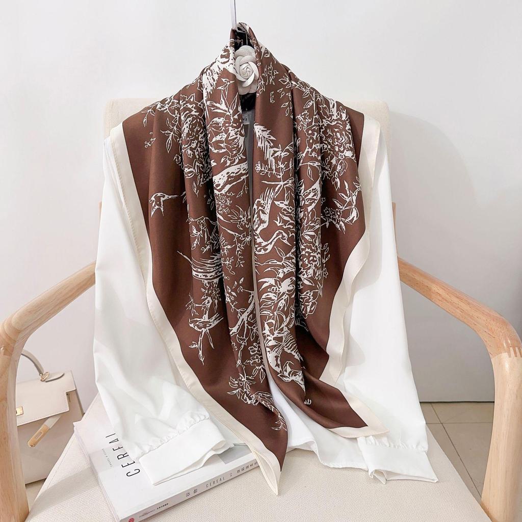 90×90 Großer Hochwertiger Schwarz-Weiß Gestreifter Schal: Professionelle Halsbekleidung, Stirnband & Sonnenschutz-Kopftuch