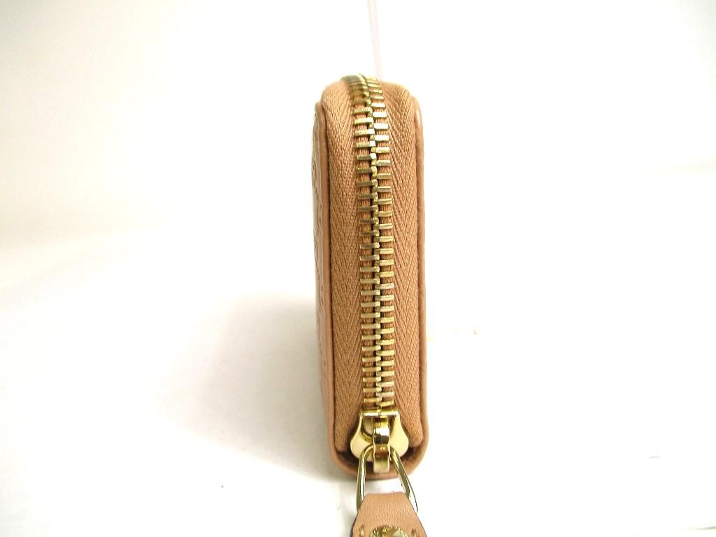 Authentic GUCCI Micro Guccissima Beige Leather Round Zip Coin Purse #a375   Refurbished