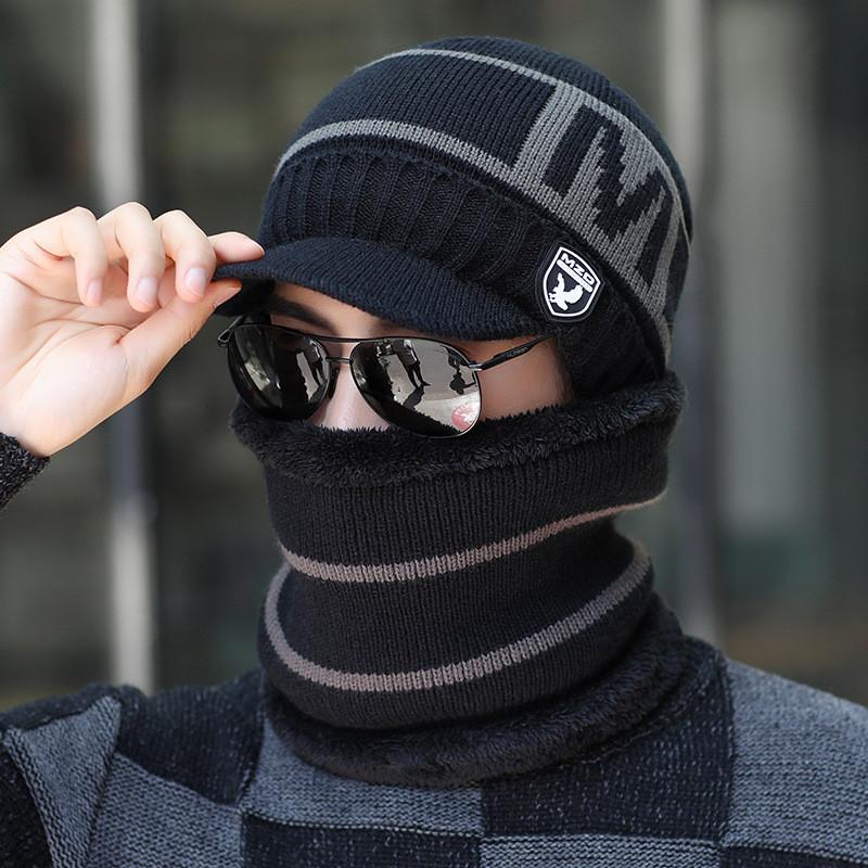 Knitted Mens Winter Beanie Hat With Fleece Lining For Cold Weather Outdoor Use