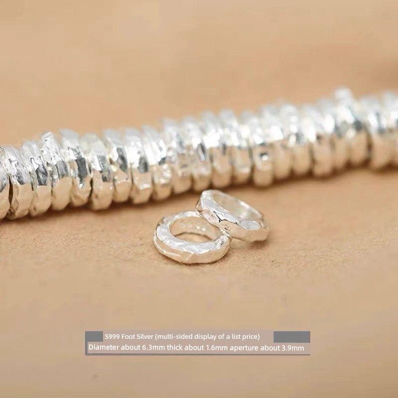 

Silver Spacer Sterling Silver Hammer Pattern Winding Bracelet with Beads Men and Women Tibetan Style Carrying Strap DIY Bracelet Jewelry Accessories 001 foot silver spacer 6.3mm