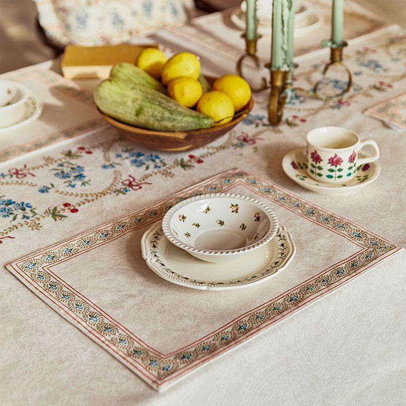 

Planting Love Cherry Placemat Retro Pastoral Atmosphere Western Food Placemat Anti-Scald Insulation Household Fabric Plate Bowl Mat Cherry Sweetheart-Placemat 30*40cm/2 sheets