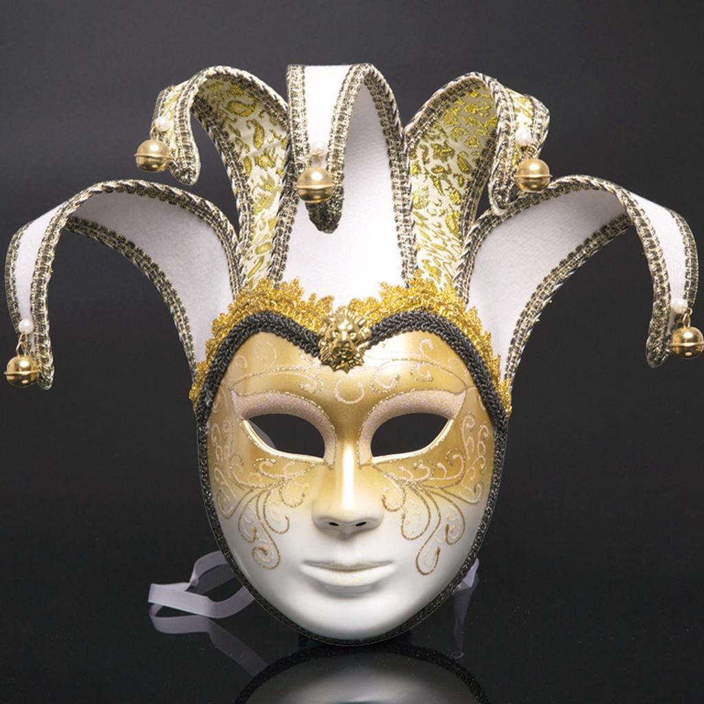 Venetian Party Diamond Masquerade Masks Full Face Jester Joker Cosplay Mask Halloween Carnival Art Decoration Accessories
