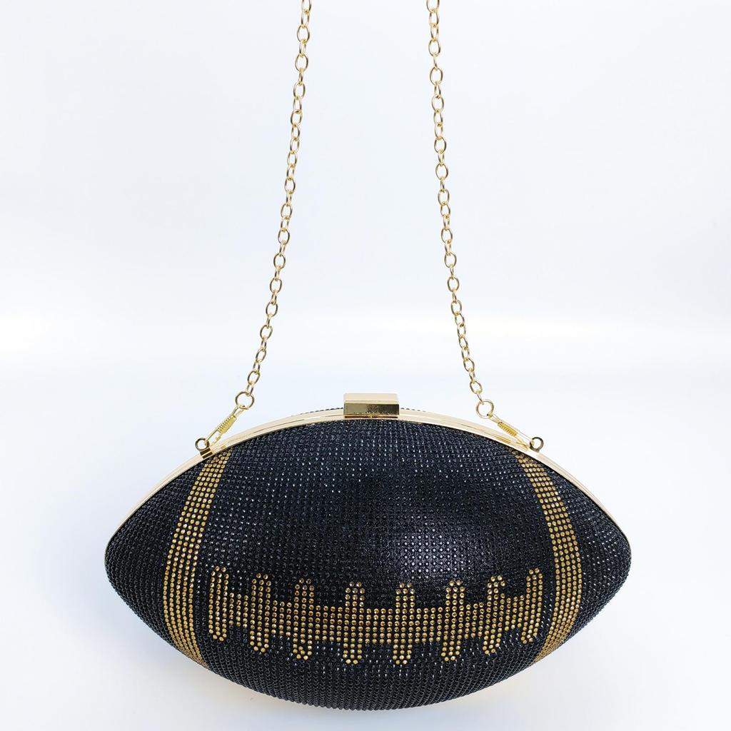 High-End Rhinestone-Embellished Women's Evening Rugby Bag for Banquets, Parties, and Weddings