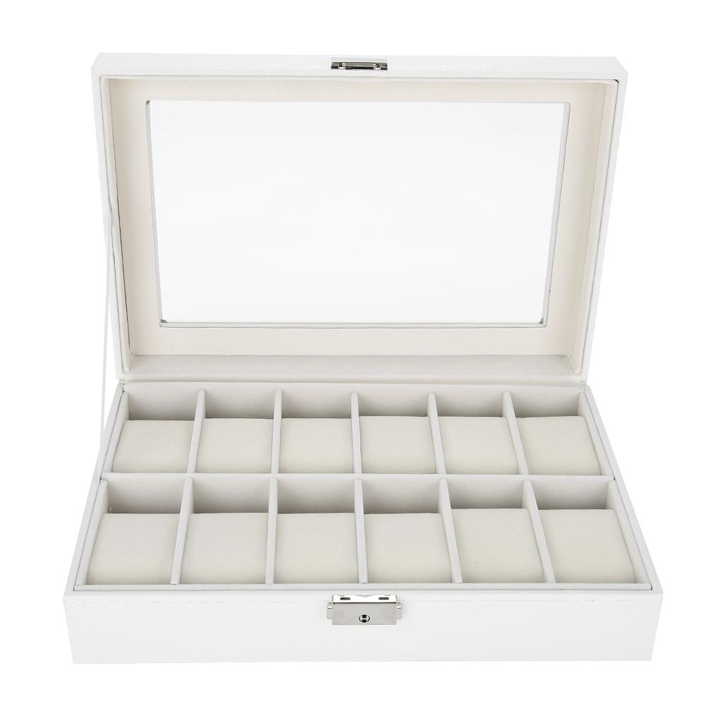 

12 ячеек PU кожаный держатель для часов наручные часы витрина ювелирные изделия подарочный ящик для хранения органайзер