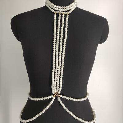 Tělový řetízek postroj sexy pokušení vícevrstvý perlový řetízek tělový řetízek řetízek na krk