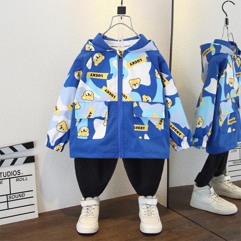 Kinder Dünne Cartoon Jacke 2025 Frühling Lässige Kapuzenjacke für Jungen