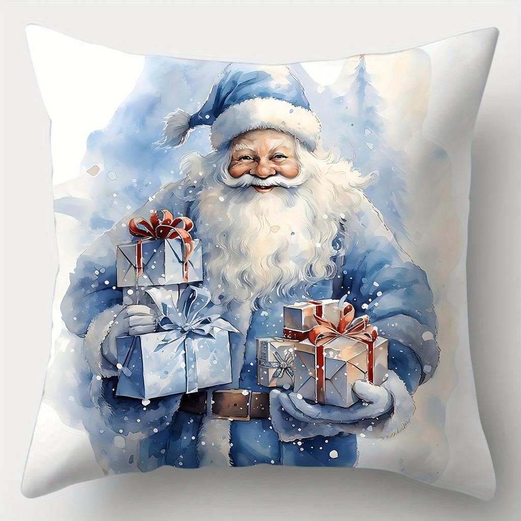 Christmas Decoration Pillowcase Santa Claus Snowman Pillow Case Suitable for Home Room Sofa Cushion Cover Friend Gift