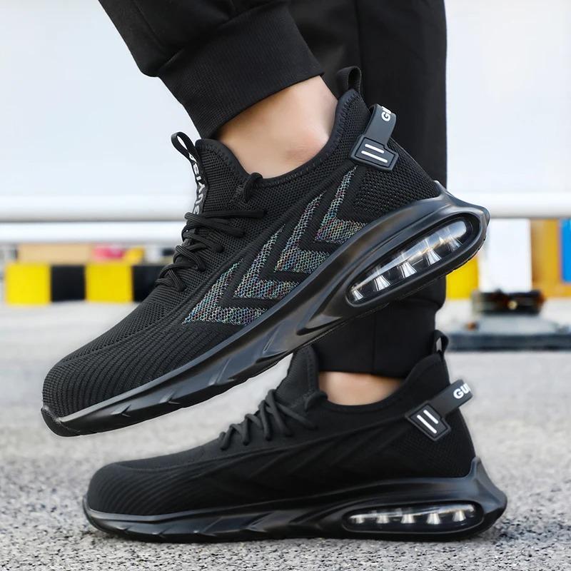 Safety Shoes for Men Air Cushion Work Sneakers Men Women Work Shoes Steel Toe Safety Boots Anti-puncture Indestructible Shoes