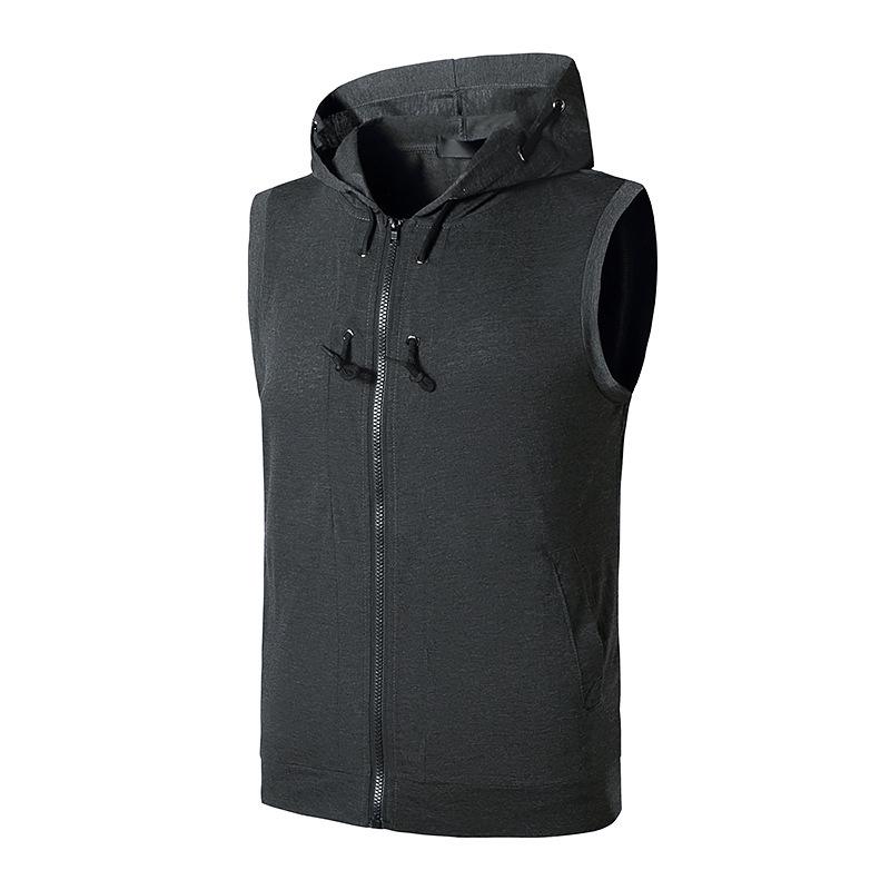 Men's Summer 2021 Fitness Hooded Vest - Casual Sleeveless T-shirt for Europe & America