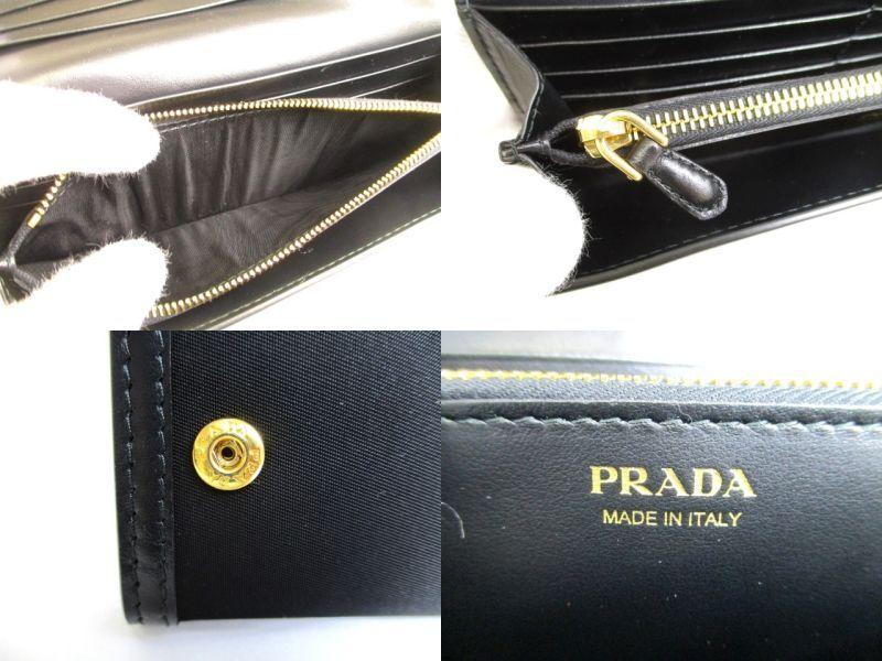 Authentic PRADA Black Nylon and Leather Bifold Long Wallet Purse #9801 Refurbished