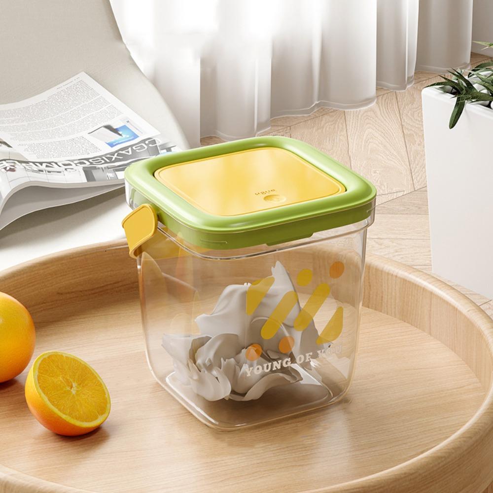 

Transparent Table Garbage Bin Thickened Hand-Held Bin Storage Bin Desktop Trash Can Office зелёный