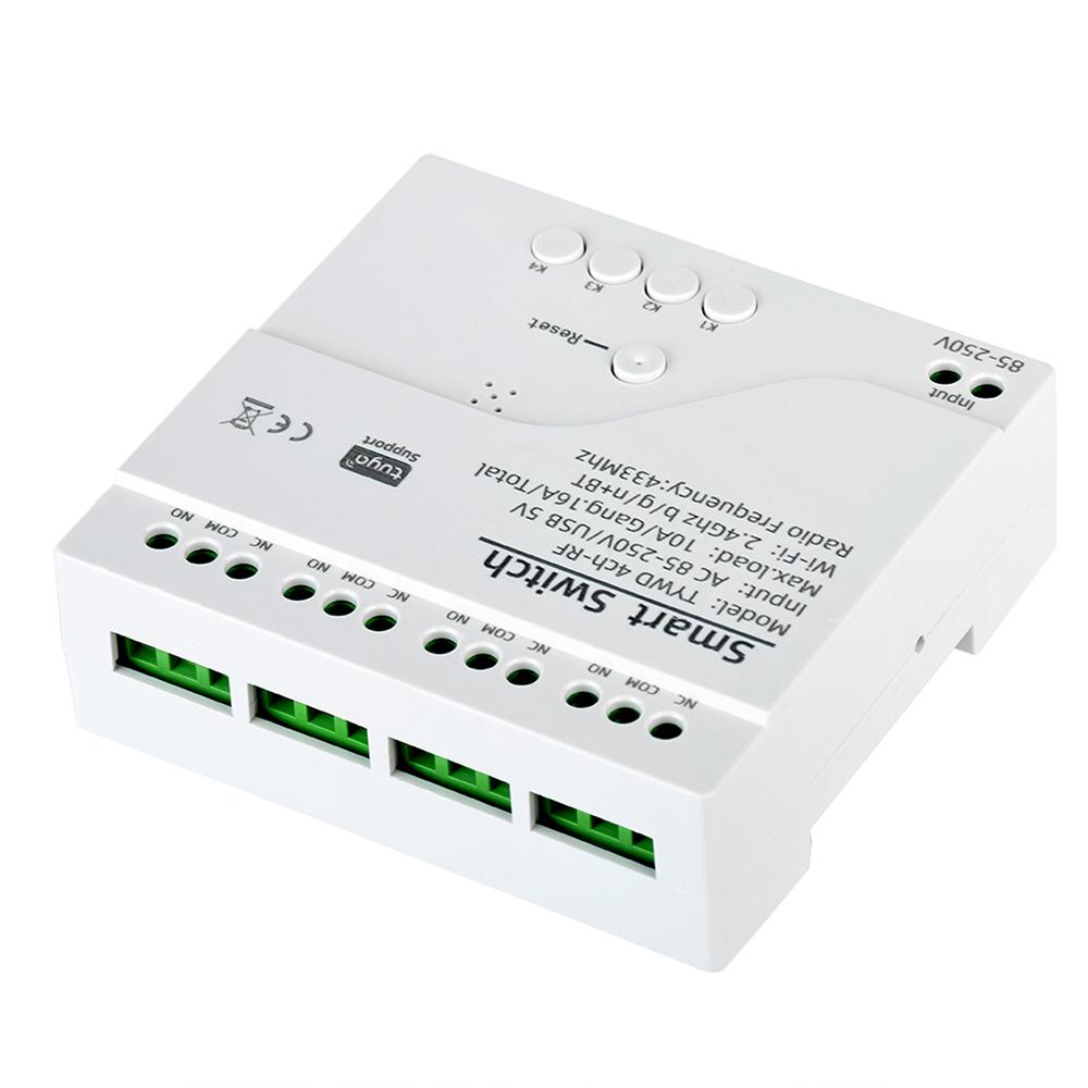 Tuya 4 Gang Smart Switch with Temperature or Humidity Sensor Passive Dry Contact 32V 250V Switch Relay Alexa Compatible 433Mhz