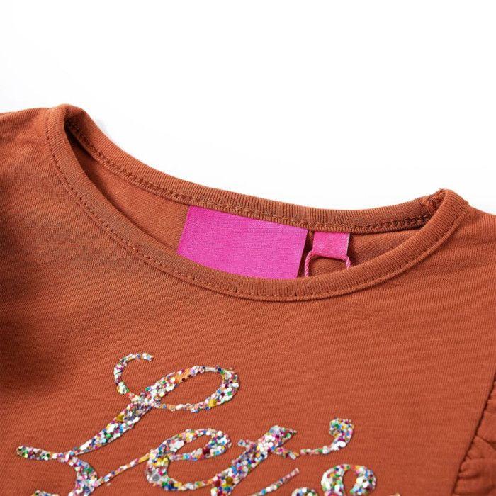 T-shirt enfants à manches longues cognac 92/104/116/128/140