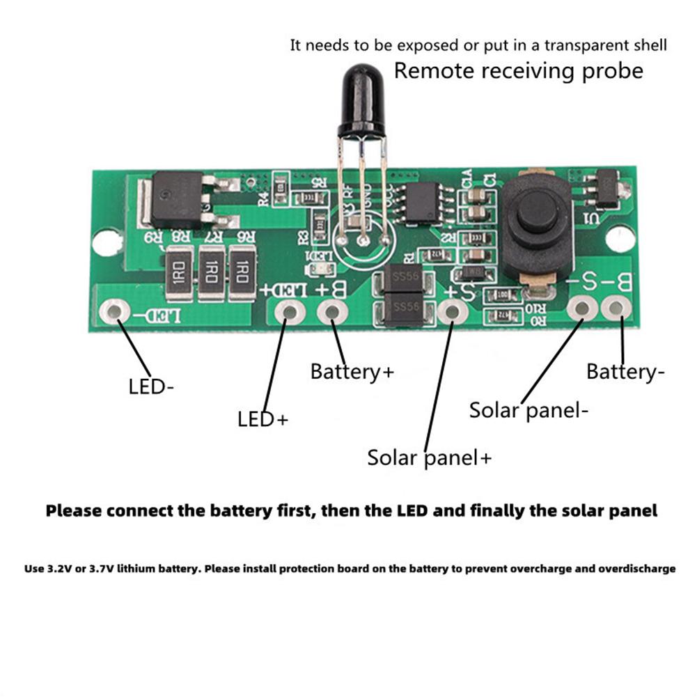 Battery Compatible Circuit Board 3.2V Lithium Battery Lamp Output Power 3V Light Control Feature For Outdoor Use