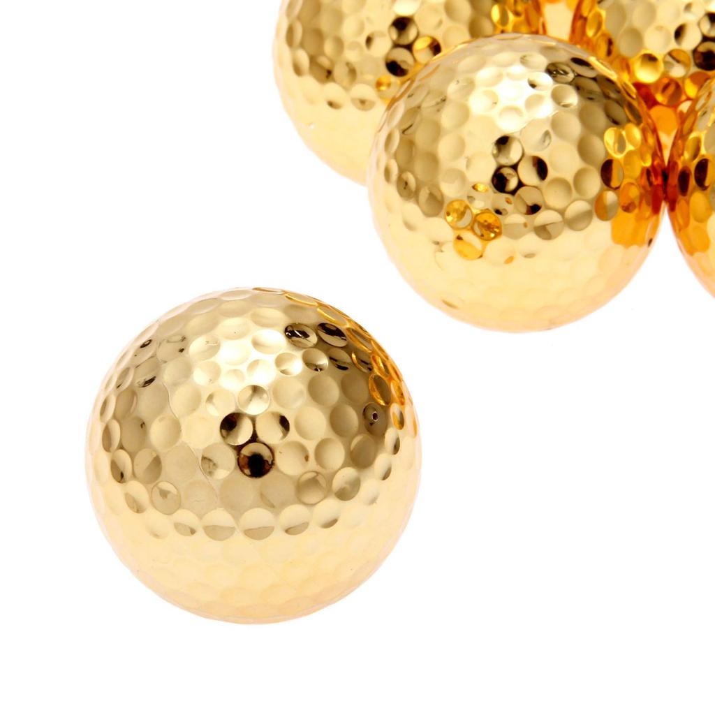 MUXSAM 6 Pieces Golf Practice Ball Putter Practice Ball Golf Ball Unofficial Ball Gold Gold Leaf Prize Gift