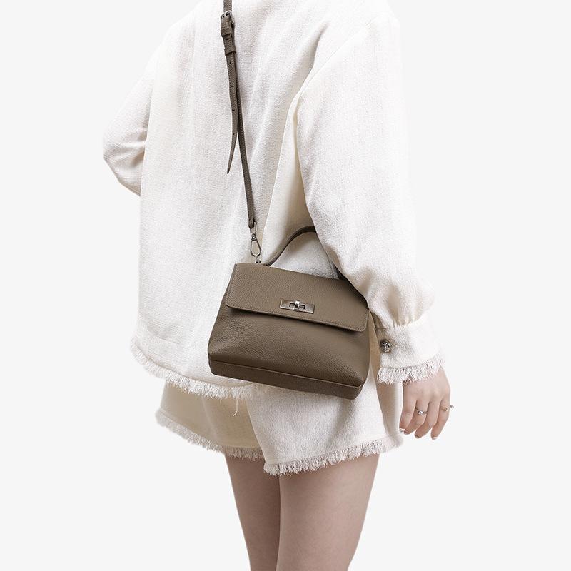 Niche 2025 New Kelly Bag Single Shoulder Premium Oblique Span Bag First Layer Cowhide Handbag Soft Leather Versatile Women's Bag
