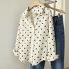 Camicia a pois a maniche lunghe da donna - Collo classico Vestibilità comoda Casual per l'ufficio 2026