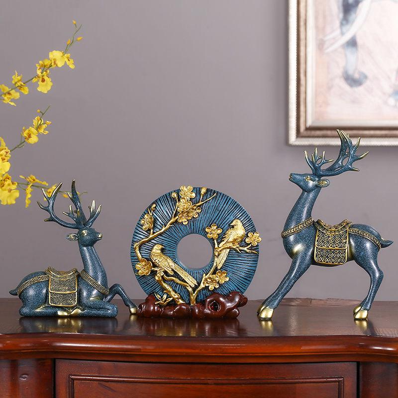 Fortune Deer Wealth-Attracting Ornament for Living Room and Cabinet – Perfect Housewarming or Opening Gift