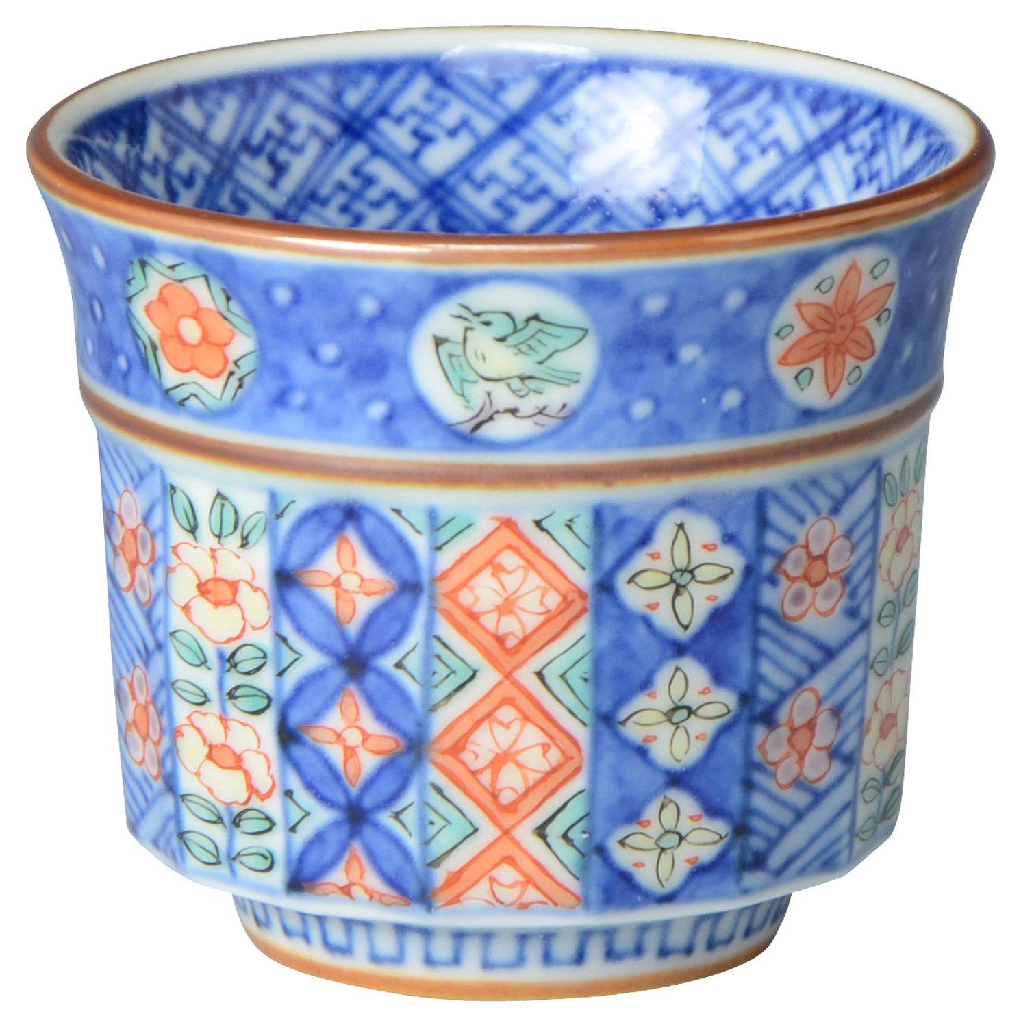 

Кёяки Киёмидзуяки чашка для саке печь Сёами цветной благоприятный узор GSR352