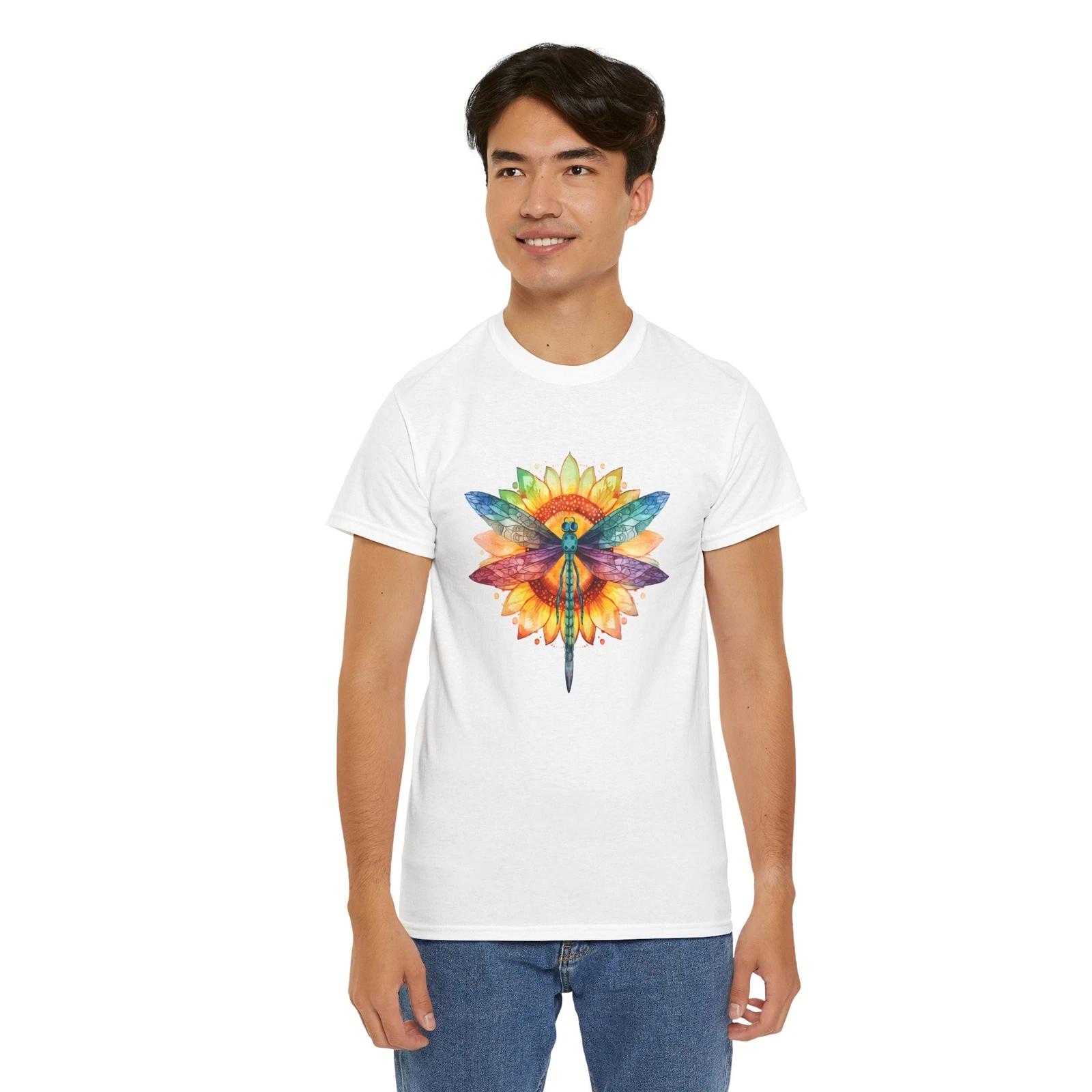 

Rainbow Hippie Retro Dragonfly Sunflower T-Shirt | Peaceful Mind Hippie Shirt M