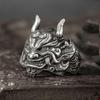 Men's Retro Domineering Mahakala Live Mouth Ring Single Ring Trend