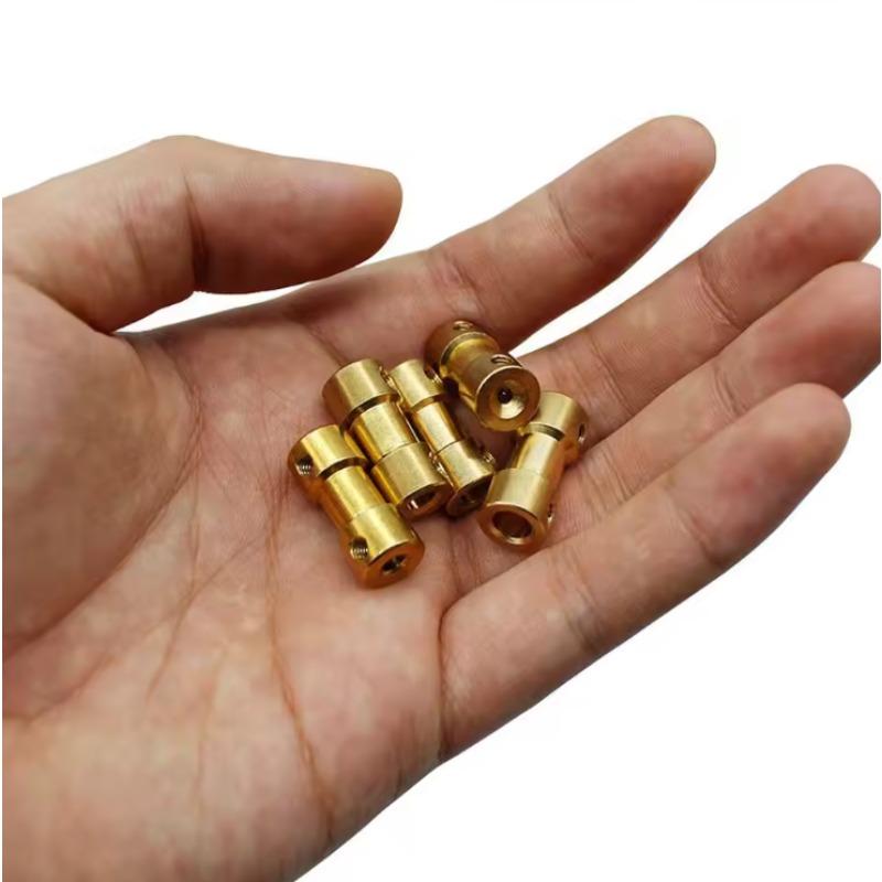 5pcs Brass Rigid Motor Shaft Coupling 2mm 2.3mm 3mm 3.17mm 4mm 5mm 6mm Coupler Motor Transmission Connector with Screws