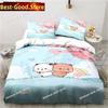 Cute Bubu and Dudu Cartoon Print All Season Twin Bedding Set 3 Piece Comforter Set Bed Duvet Cover Double King Comforter Cover