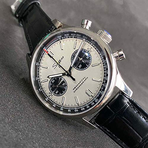 SUGESS Men's Analog Chronograph Mechanical Watch with See-Through Back, 40mm B
