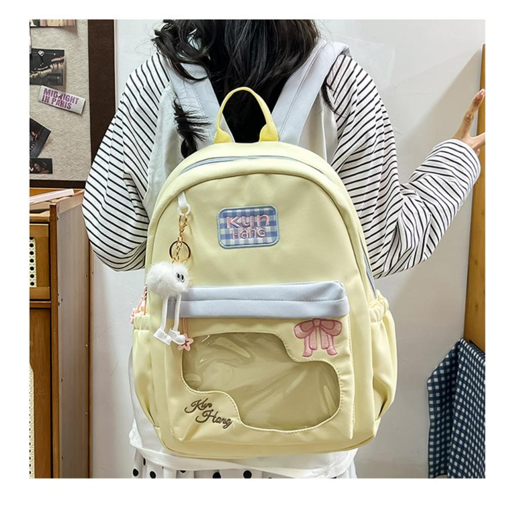 New Sweet Cool Ulzzang Ita Bag Harajuku Fashion Casual Milk Yellow Backpack School Bag Daily Casual Commuting Light Backpack