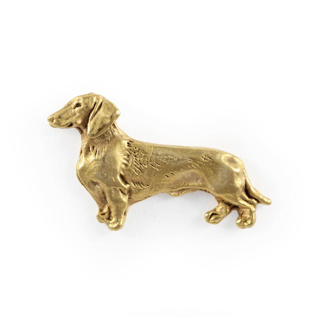 Dachshund - gold-plated pin brooch, elegant dog ornament, unique pin by Art-Dog brand