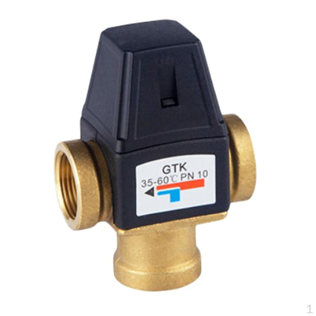 Brass Male/Female Thread Thermostatic Mixing Valve Water Shower Valve, Temp. Control