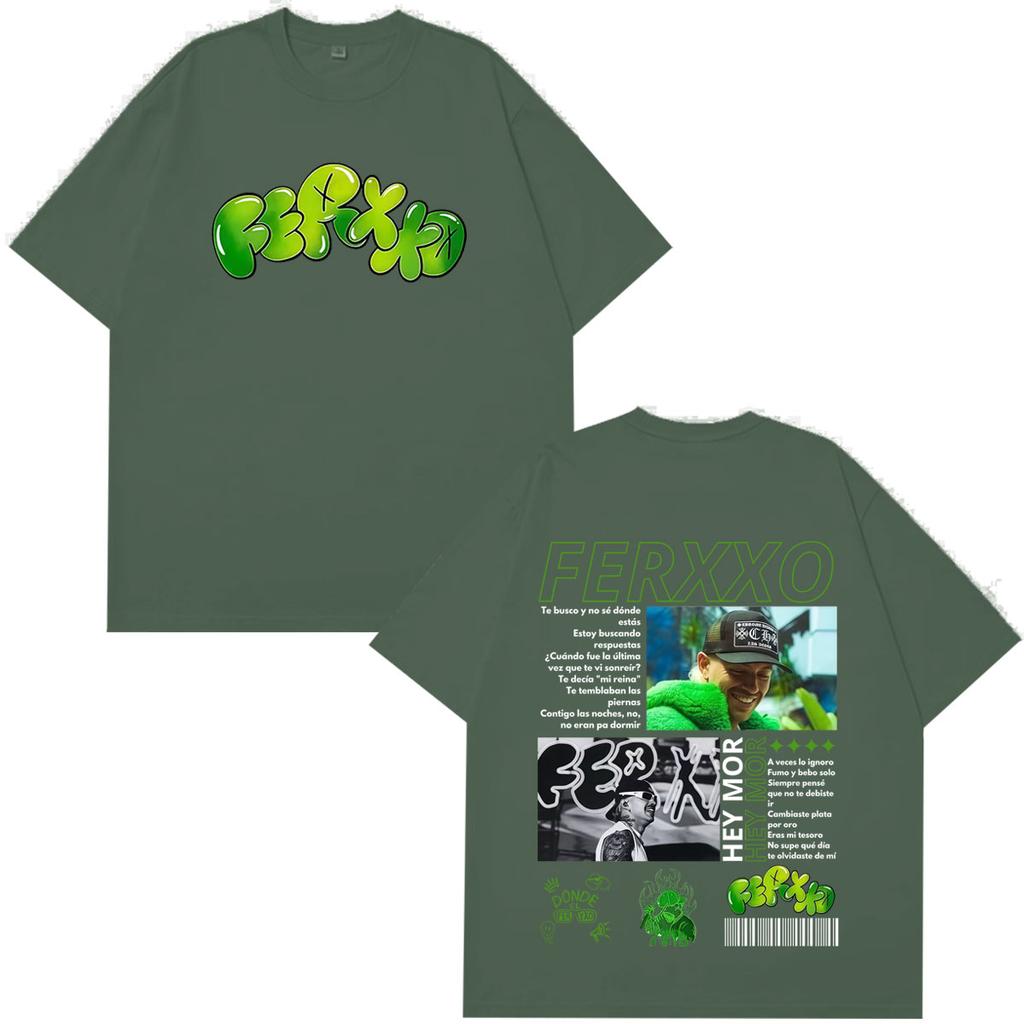 Rapper Feid Ferxxo Tour 2026 Print Tees Unisex Unisex Vintage Hiphop Tshirts Shortsleeved Casual Loose Cotton Tshirts Fan Gifts