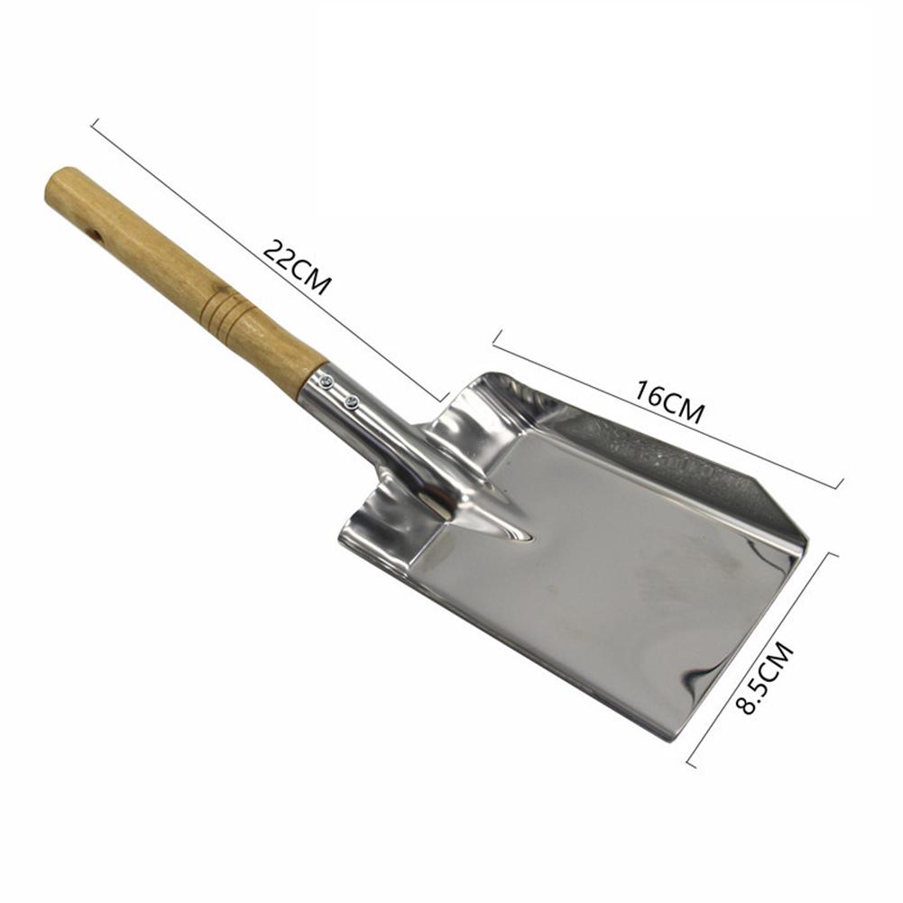 1Pcs Chimney Shovel Stainless Steel Dustpan Ash Shovel Wood Handle Fireplace Multifunctional Garden Hand Cleaning Tools