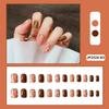 Reusable Blush Nail Art Set: 24 Detachable Wearable Nail Stickers