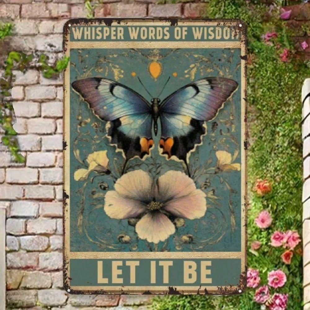 Metal Wall Art Vintage Butterfly Decor for Country Home