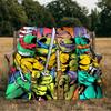 Turtles Team Adventure Blanket Flannel Throw for Sofa, Indoor, Camping, Living Room, Office, Chair, And Bed Soft Birthday Gift