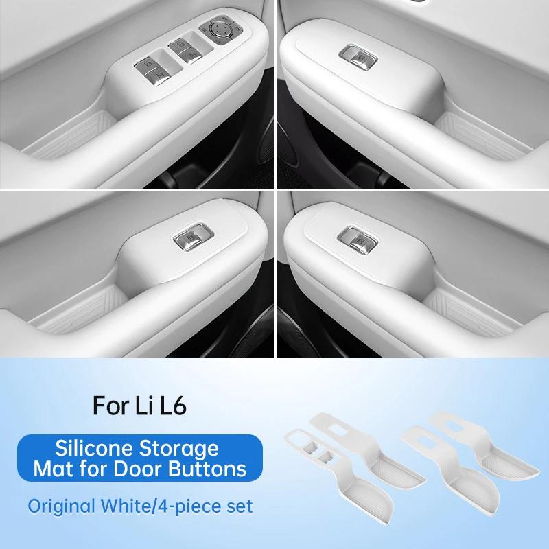 For Li Lixiang L6 L7 L8 L9 Car Door Storage Box Handle Mat Silicone Door Slot Mat for L6/7/8/9 Car Door Button Storage Mat
