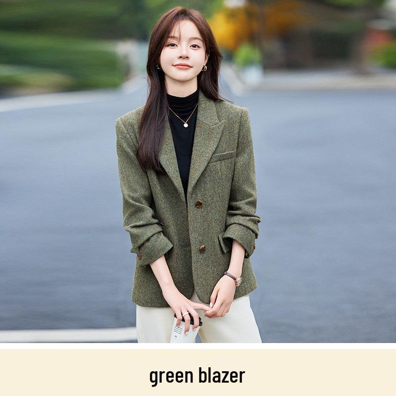 

Stylish Women s Long Sleeve Spring/Autumn Professional Suit Jacket XL зелёный
