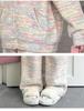 Girls' Autumn-Winter 2025 Fleece Set: Cozy Glutinous Rice Fleece Top and Wide-Leg Pants Two-Piece Outfit