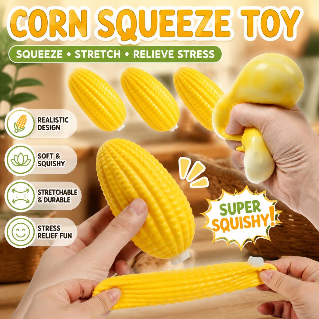 High Quality Creative Realistic Corn Tpr Soft Stretch Sensory Toy For Stress Relief Anxiety Squeeze Pull Decompression Fun