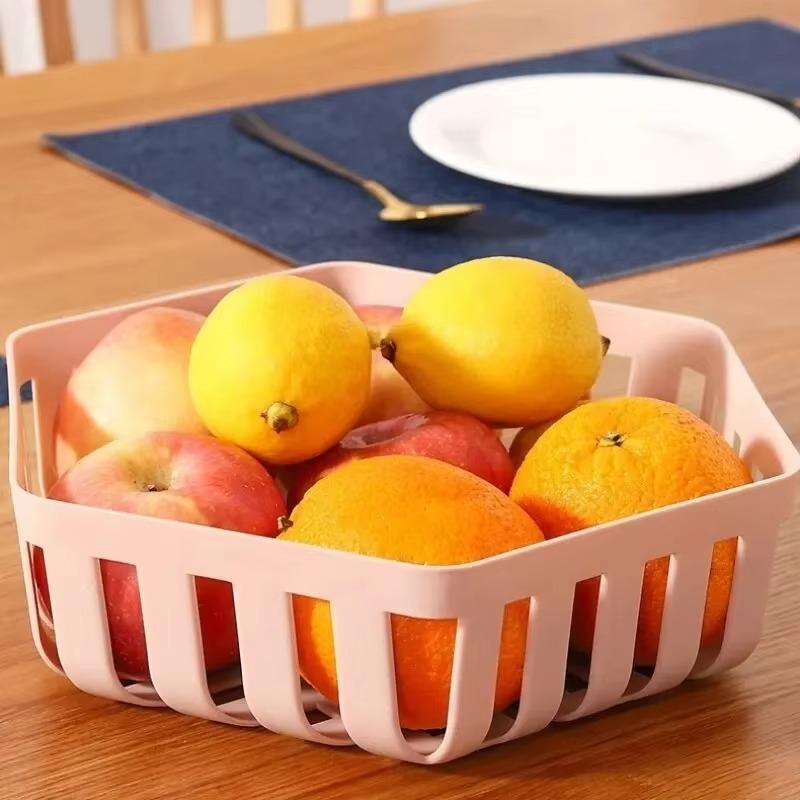 5Pcs Hollowed Out Fruit Basket Creative Snack Storage Basket Kitchen Drain Basket Multifunctional Fruit and Vegetable Basket