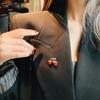 Korean Style Strawberry Brooch Pin for Women - Cute Cardigan and Coat Accessory