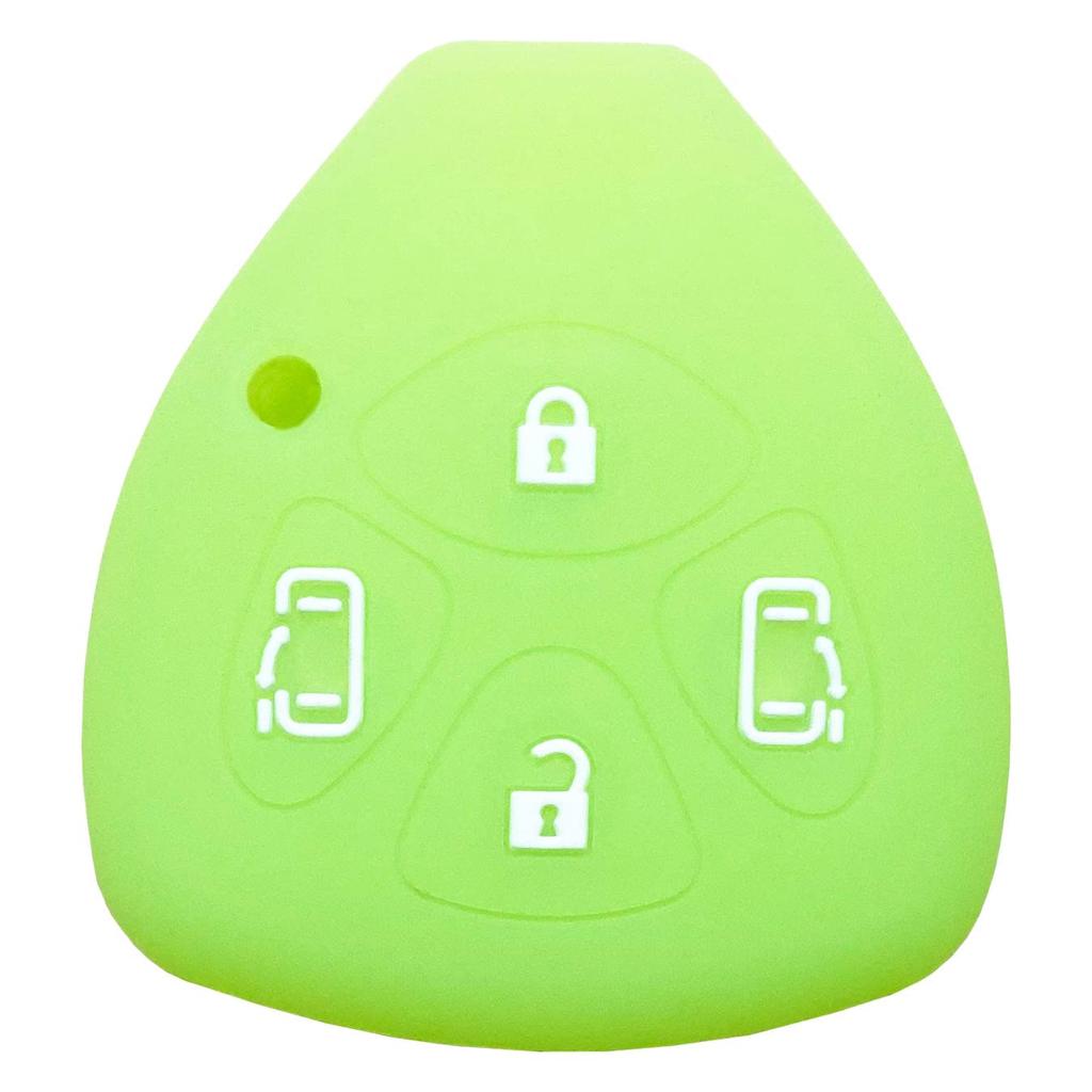 IKT Silicone Cover for Toyota, 4 Buttons, Fluorescent Green/Alphard/Noah/Voxy/Isis/Porte, Etc. Specially Designed To Be