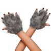Faux Furs Furry Cats Claw Gloves Fursuit Animal Foxes Paws Fingerless Mittens Halloween Cosplay Costume Accessories
