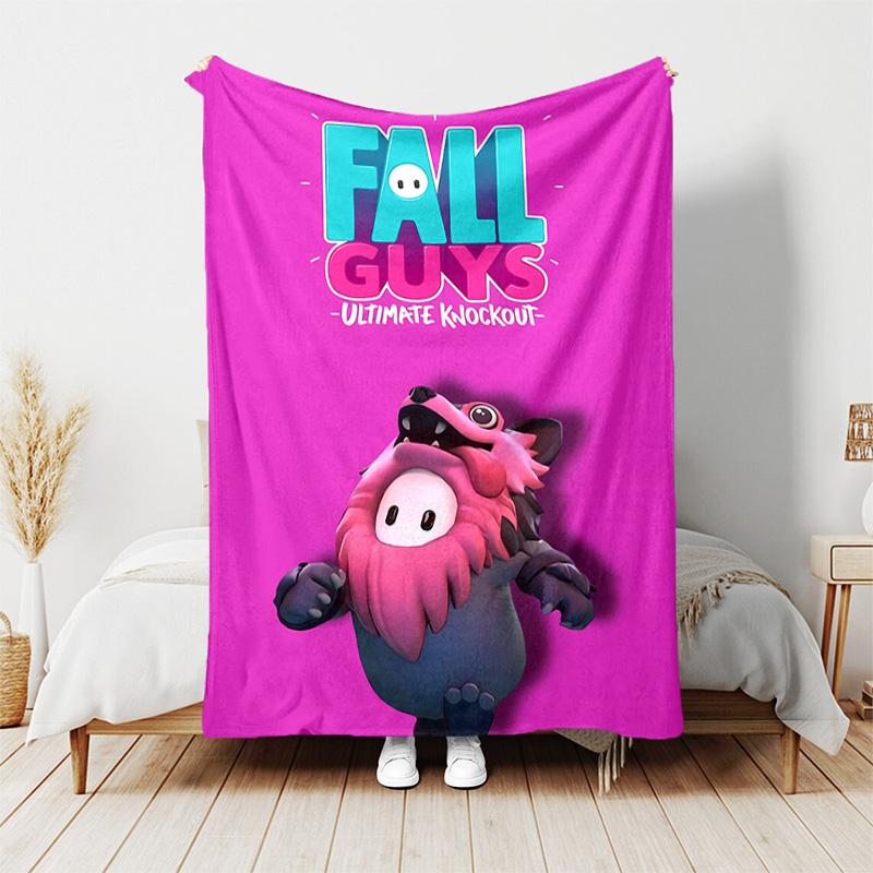 Game Fall guys printed throw blanket—lightweight,soft,warm;versatile blanket all seasons—perfect air-conditioning throw,nap blanket
