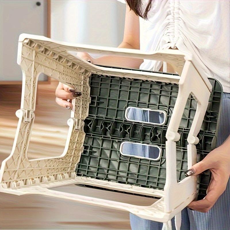 Taburet pliabil - Capacitate 300lb, Suport pentru picioare antiderapant, Înălțime portabilă 8,7in - Scară de casă eficientă pentru spațiu pentru dormitor, baie, bucătărie și living